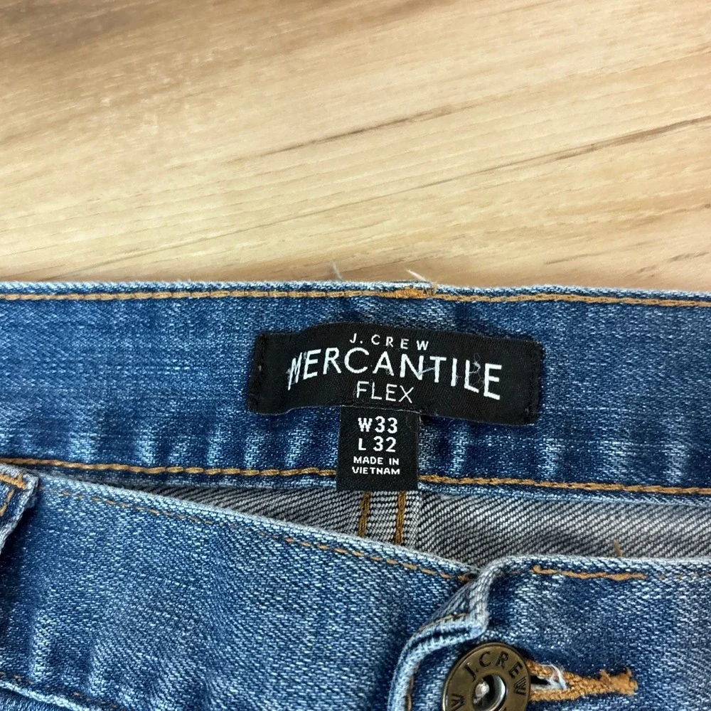 J‎ Crew Jeans Mens 33 x 32 Medium Wash Mercantile Flex Slim Fit